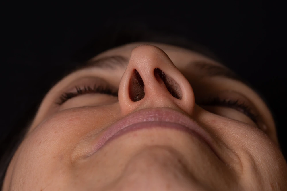 woman with deviated septum